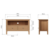 Monroe Scandinavian Style Light Oak Wood TV Stand With Storage