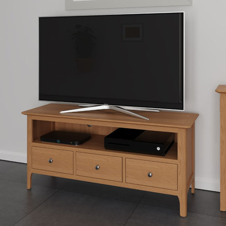 Monroe Scandinavian Style Light Oak Wood TV Stand With Storage