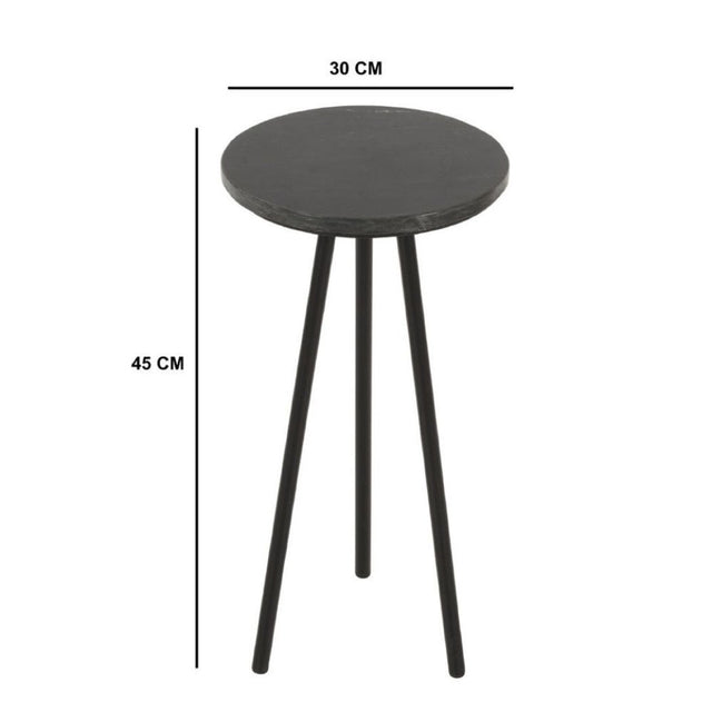 Modern-Simple-Round-Black-Marble-Side-Table-With-Black-Metal-Legs-30cm