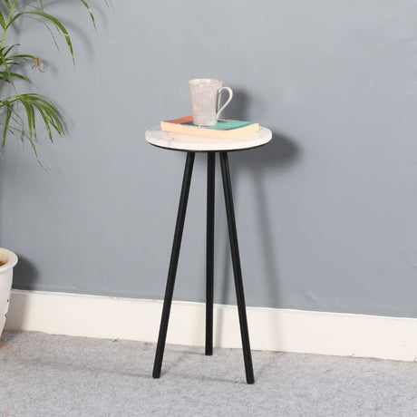 Modern-Simple-Round-White-Marble-Side-Table-With-Black-Metal-Legs-30cm