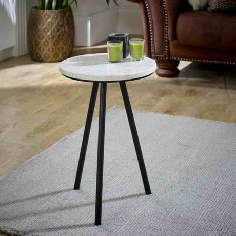 Modern-Simple-Round-White-Marble-Side-Table-With-Black-Metal-Legs-30cm