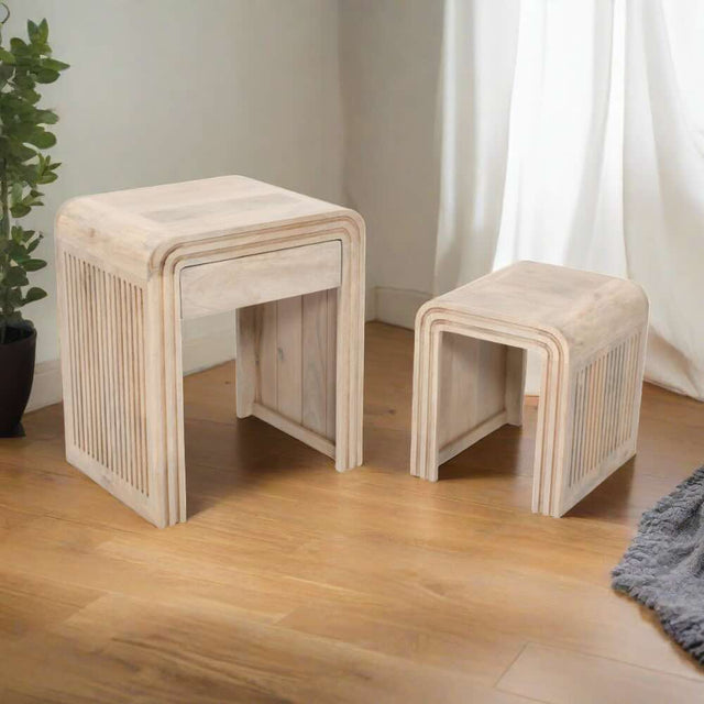 Modern-Small-Light-Mango-Wood-Nesting-Side-Tables-With-Drawer-Storage