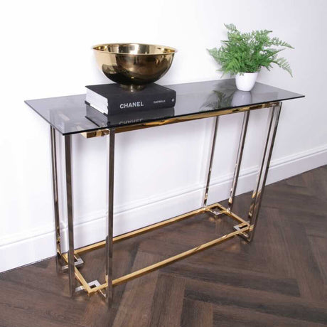 Modern-Smoked-Glass-Rectangular-Console-Hallway-Table-With-Gold-Silver-Metal-Legs-120cm