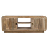 Kanso Modern Solid Mango Wood TV Stand With Storage