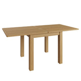 Maxwell Rustic Square Flip Top Oak Wood Extending Dining Table 4-6 Seater