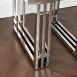 Modern-Square-Glass-Side-Table-With-Stainless-Steel-Striated-Base-55cm