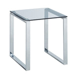 Modern-Square-Glass-Top-Side-Table-With-Stainless-Steel-Base-50cm