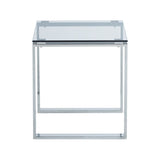 Modern-Square-Glass-Top-Side-Table-With-Stainless-Steel-Base-50cm