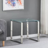 Modern-Square-Glass-Top-Side-Table-With-Stainless-Steel-Base-50cm