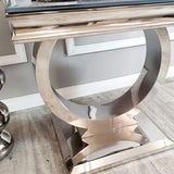 Modern-Square-Grey-Glass-Lamp-Table-Metal-Circle-Base-60cm