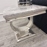 Modern-Square-Grey-Marble-Lamp-Table-Metal-Circle-Base-60cm