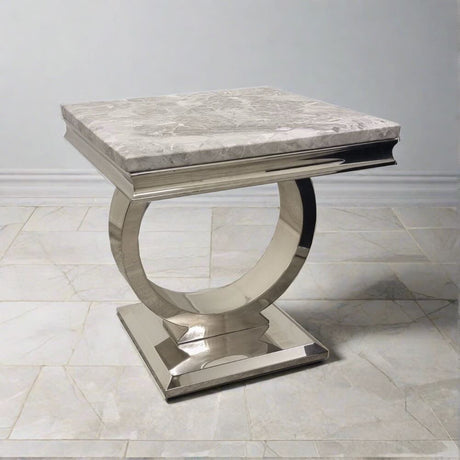 Modern-Square-Grey-Marble-sofa-side-Lamp-Table-Metal-Circle-Base-60cm