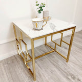 Modern-Square-White-Marble-Lamp-Table-Gold-Geometric-Base-55cm