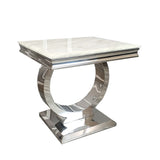 Modern-Square-White-Marble-Lamp-Table-Metal-Circle-Base-60cm