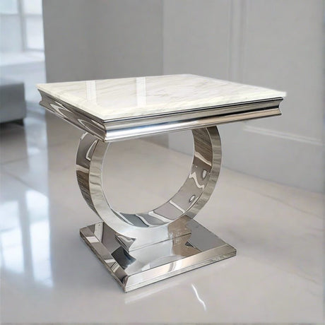 Modern-Square-White-Marble-sofa-side-Lamp-Table-Metal-Circle-Base-60cm