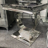 Drayton Modern Square Marble Side Table 60cm With Chrome Ring Base