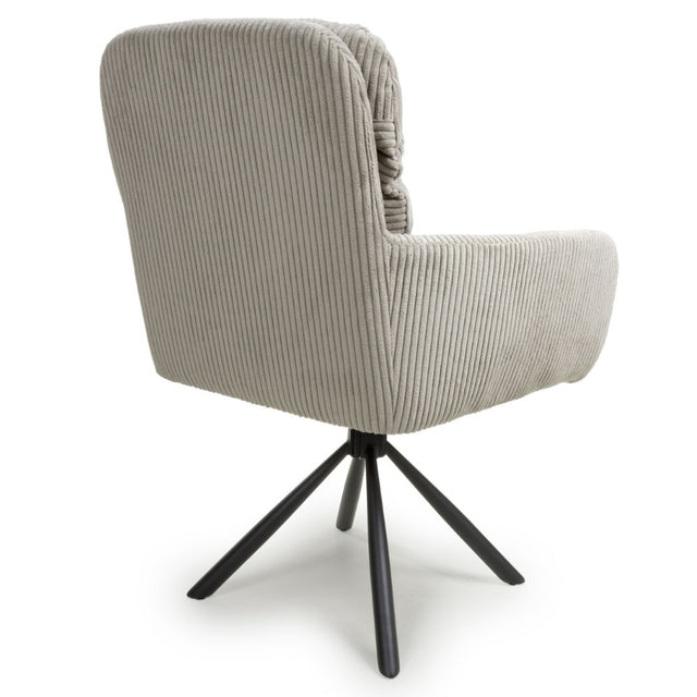 Elowen Modern Mink Corduroy Swivel Dining Chairs Set of 2