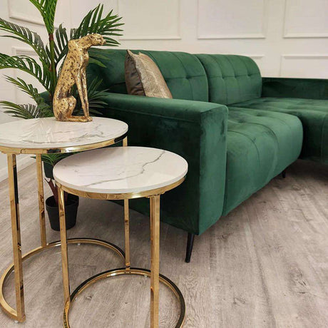 Modern-Tall-Round-Nesting-Coffee-Tables-White-Marble-Gold-Legs-Set-of-2