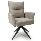 Ansel Modern Mink Chenille Swivel Dining Chairs Set of 2