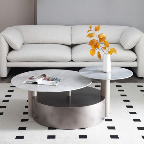 Modern-Twin-Top-White-Sintered-Stone-Coffee-Table-With-Metal-Base-Round