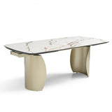 Palazzo Modern White And Gold Marble Extending Dining Table 200cm-300cm