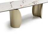 Palazzo Modern White And Gold Marble Extending Dining Table 200cm-300cm