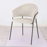 Modern-White-Boucle-Curved-Back-Dining-Chair-Floating-Black-Base-Set-of-2