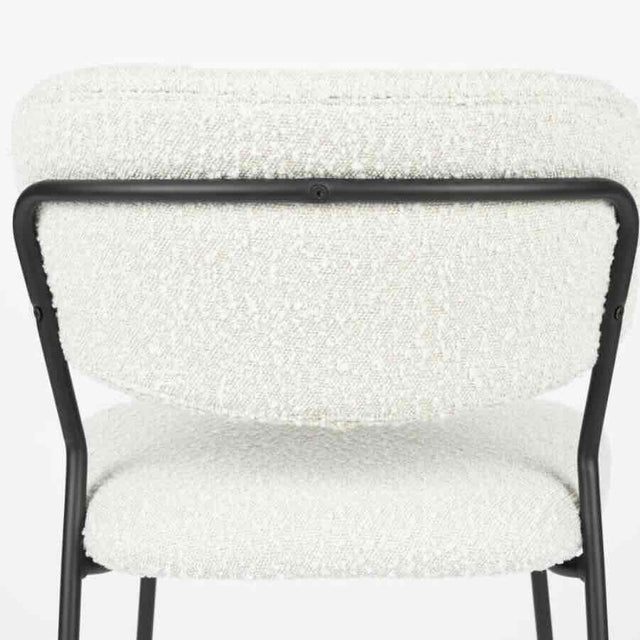 Modern-White-Boucle-Dining-Chair-Floating-Back-Black-Metal-Legs-Set-of-2