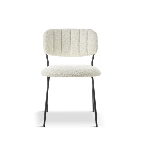 Modern-White-Boucle-Dining-Chair-Floating-Back-Black-Metal-Legs-Set-of-2