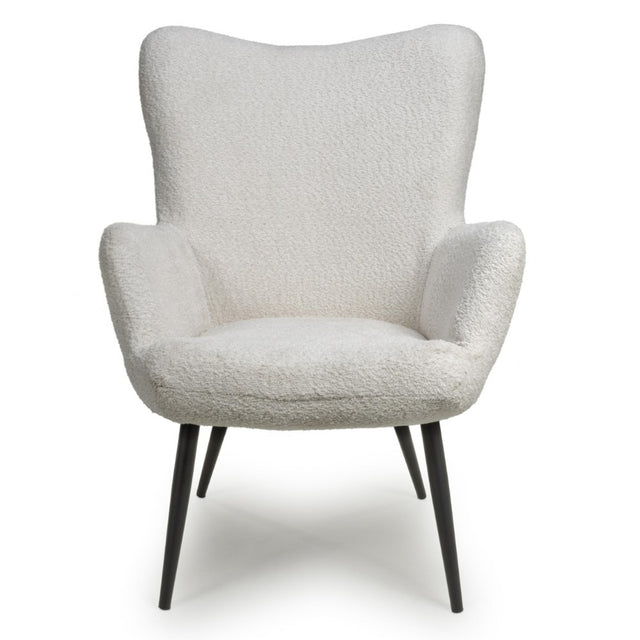 Arlo Modern White Textured Chenille Lounge Chair