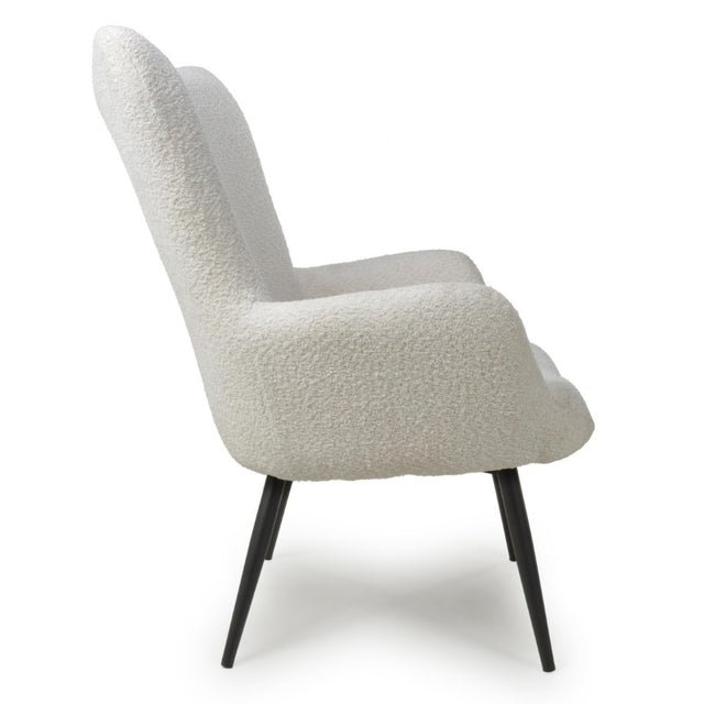 Arlo Modern White Textured Chenille Lounge Chair