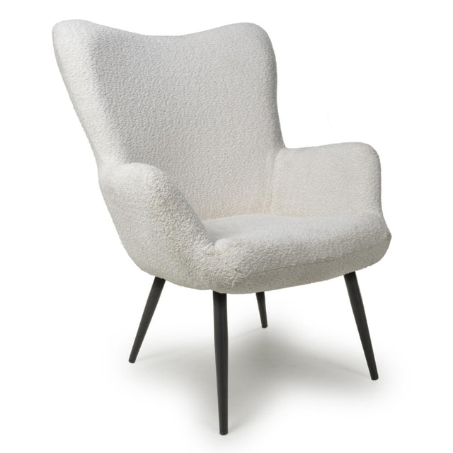 Arlo Modern White Textured Chenille Lounge Chair