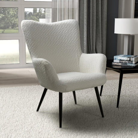 Arlo Modern White Textured Chenille Lounge Chair