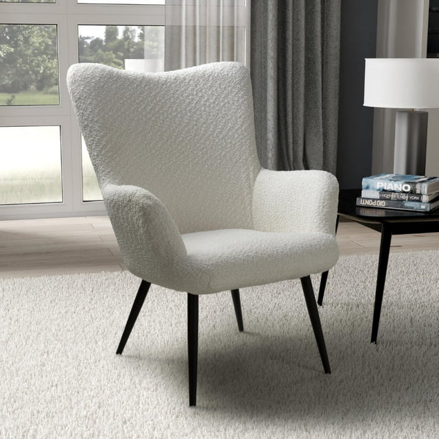 Arlo Modern White Textured Chenille Lounge Chair