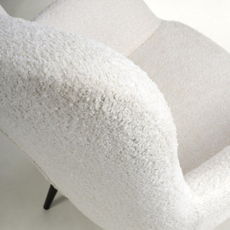 Arlo Modern White Textured Chenille Lounge Chair