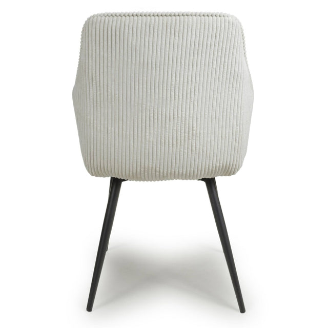 Colette Modern White Corduroy Dining Chairs Set of 2