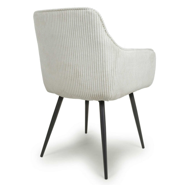 Colette Modern White Corduroy Dining Chairs Set of 2