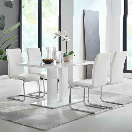 Modern-White-Faux-Leather-Cantilever-Dining-Chairs-With-Chrome-Metal-Base-Set-of-2