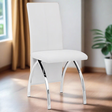 Modern-White-Faux-Leather-Long-Back-Dining-Chair-With-Chrome-Metal-Legs-Set-of-4