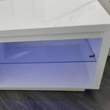 Aurora Modern White High Gloss LED TV Stand With Storage