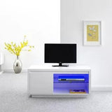 Aurora Modern White High Gloss LED TV Stand With Storage