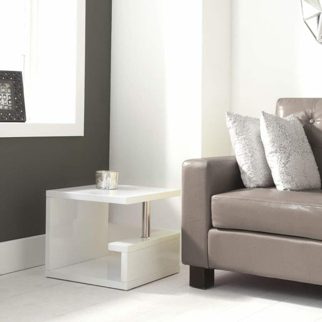 Modern-White-High-Gloss-Side-Table-With-Metal-Detailing