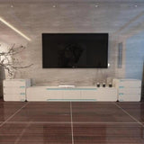 Aria Modern White Matte Gloss TV Stand With Storage