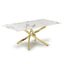 Aurelia Modern Rectangular White Marble Coffee Table With Gold Legs