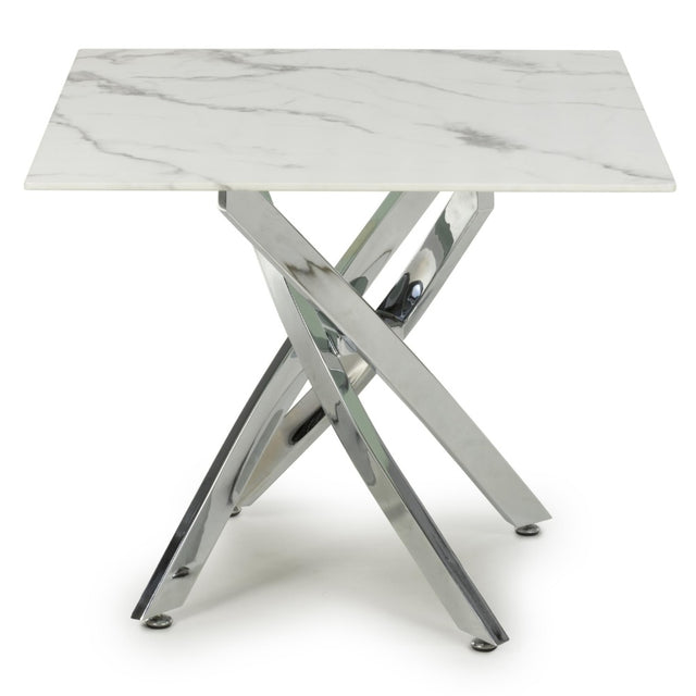 Aurelia Modern White Marble Side Table