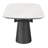 Opulento Modern White Ceramic Marble Extending Dining Table 180cm-280cm