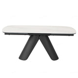 Opulento Modern White Ceramic Marble Extending Dining Table 180cm-280cm