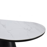 Eclipse Modern Oval White Marble Dining Table 200cm