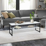 Modern-White-Marble-Rectangular-Coffee-Table-With-Shelf-Black-Metal-Base-100cm