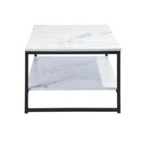 Modern-White-Marble-Rectangular-Coffee-Table-With-Shelf-Black-Metal-Base-100cm